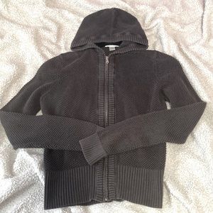 Ann Taylor LOFT Brown Crochet Zip Up Sweater | Womens Size Medium | Worn Once